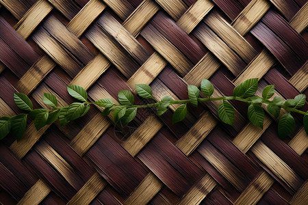 天然传统的手工竹席背景图片
