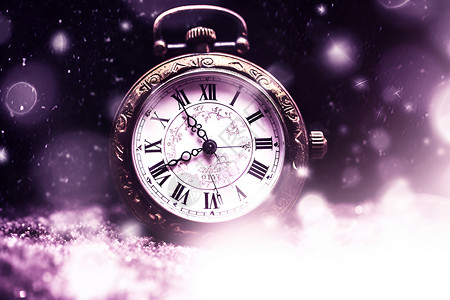 梦幻唯美的复古时钟背景图片