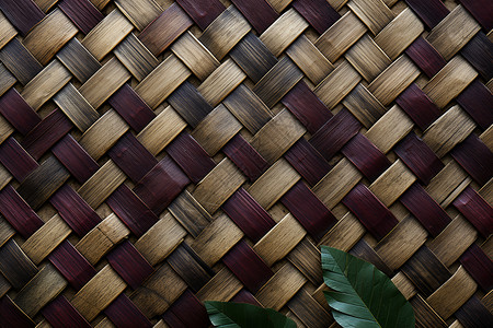 传统编织的竹席背景图片