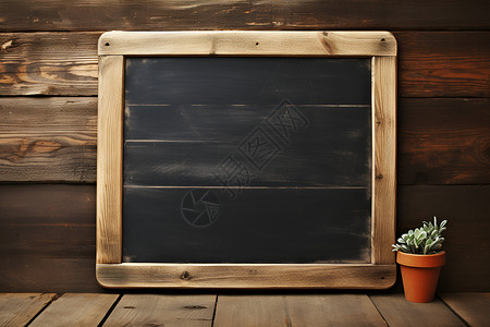乡村学校中的木质黑板背景图片