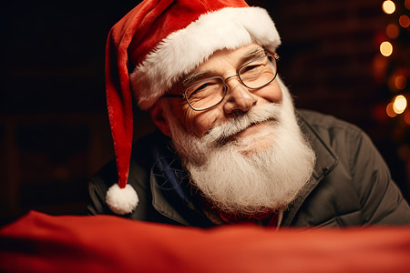 喜庆的圣诞老人装扮背景图片