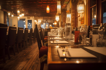 复古艺术感的西餐厅背景图片