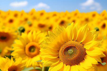 夏季绽放的向日葵背景图片