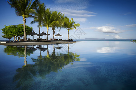 夏季静谧的热带海岛背景图片