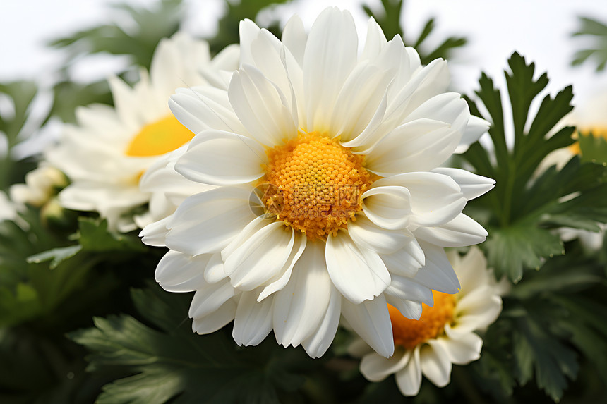 春季盛开的白色雏菊图片