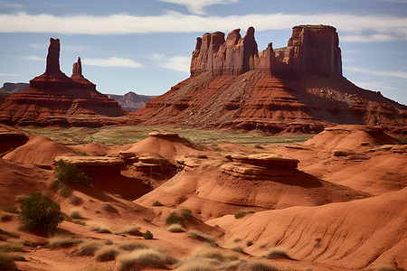 山峦壮丽的岩石沙漠高清图片