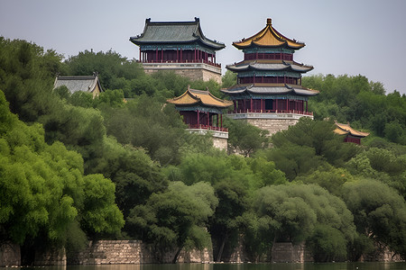 翠湖山庄的美丽景观背景图片