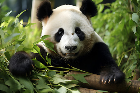 呆萌可爱的大熊猫背景图片