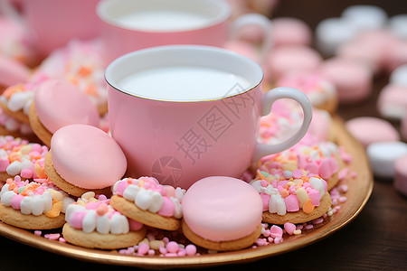 粉色糖果饼干背景图片