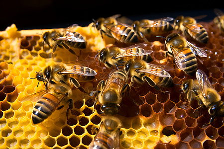 巢穴里的蜜蜂背景图片