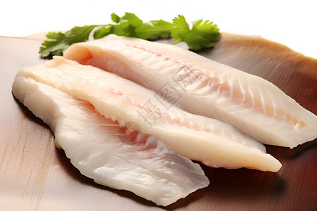鳕鱼段切成几块的鱼肉背景