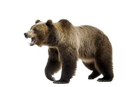 灰棕色露出獠牙的灰熊背景