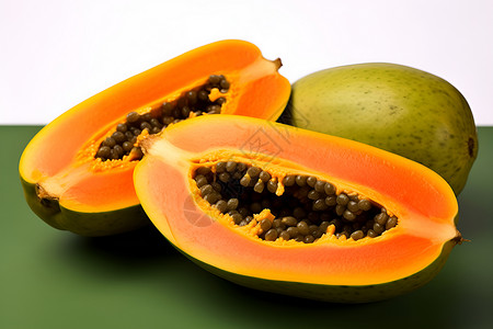 美味健康的木瓜背景图片