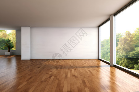 视野无敌的现代房间背景图片