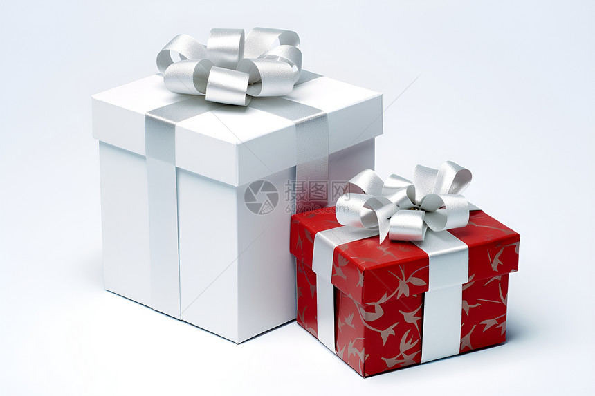 红白相间的礼物盒图片