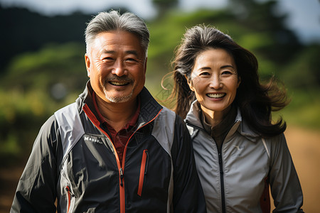 阳光下的幸福夫妻背景图片