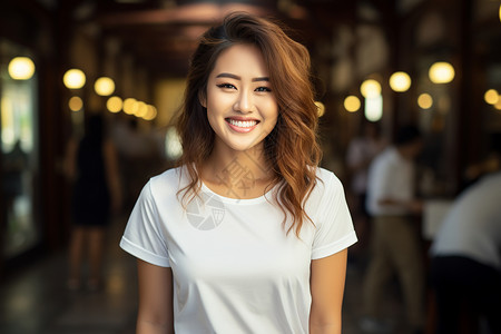 微笑的亚洲女子背景图片