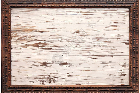 复古木框古朴的木质白色画框背景