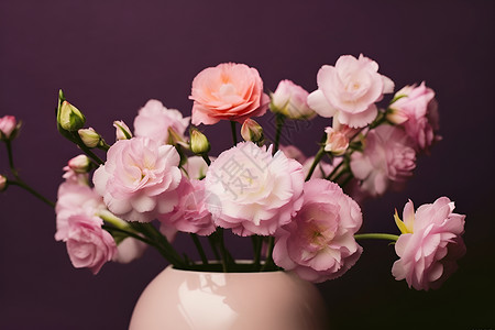 花瓶中的粉色花朵背景图片
