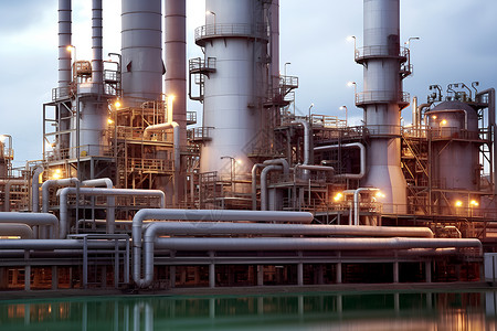 工厂内的石油管道背景图片