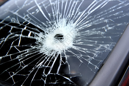 车窗破裂汽车上破碎的玻璃背景