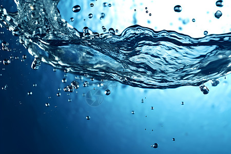 液体气泡水下的蓝色设计图片