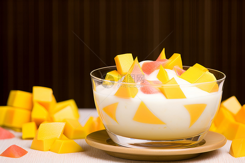 健康的芒果和牛奶图片