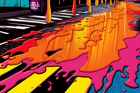 做人的道理色彩斑斓的城市道路插画