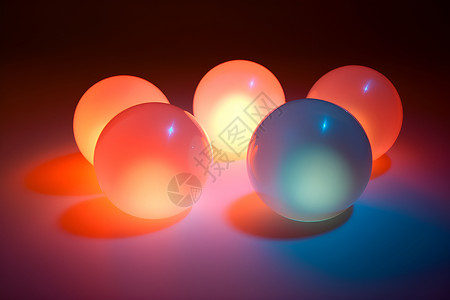 彩色圆球眩光的光泽球体设计图片
