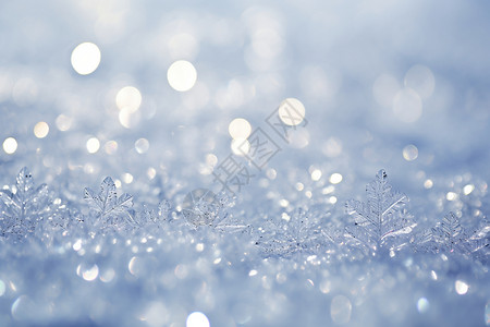 雪晶体冰冷的水晶晶体背景
