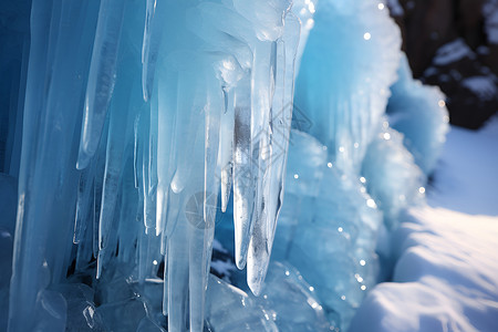 冰雪奇景的冰川景观背景图片