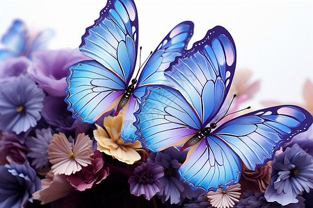 紫色蝴蝶紫色的美丽蝴蝶插画