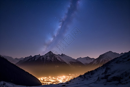 浩瀚的星空山脉背景图片