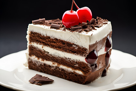 甜蜜诱人的黑森林蛋糕背景图片