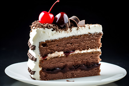 甜美的黑森林蛋糕背景图片