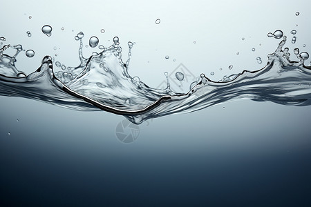 透明水泡水波上的水花设计图片