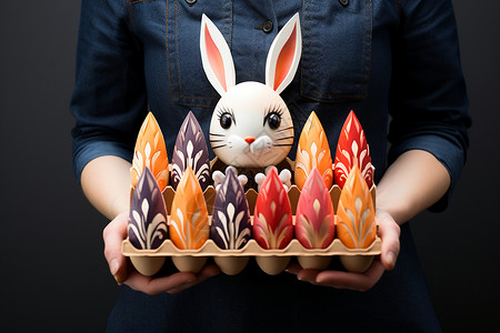 复活节的兔子背景图片