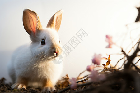 一只小兔背景图片