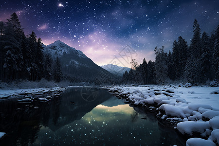 夜晚山河银白山河背景