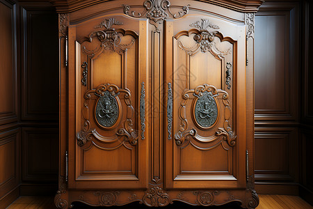 古董木质柜门背景图片