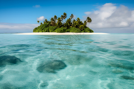 一片宁静的小岛背景图片