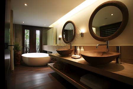 现代简约的家庭浴室背景图片