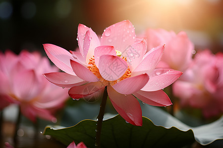 粉嫩的莲花背景图片