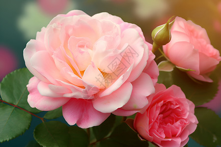 粉色的玫瑰背景图片