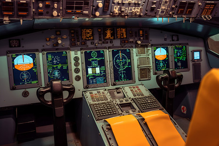 现代化飞机驾驶舱背景图片