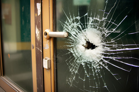 击碎的玻璃门背景图片