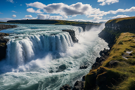 瀑布美景冰岛之旅背景