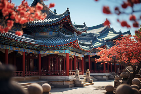 石柱建筑红树绿寺背景