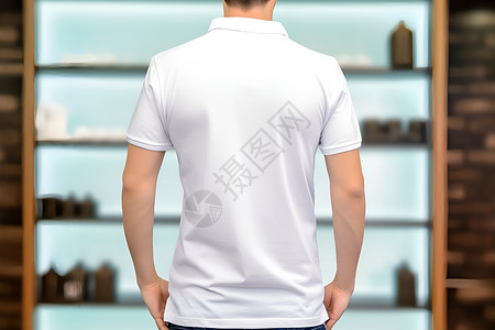 白色简约的短袖T恤背景图片
