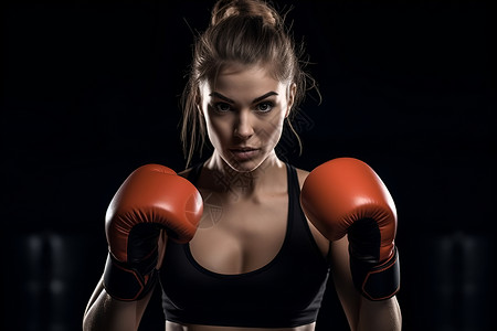 拳击锻炼的女子背景图片